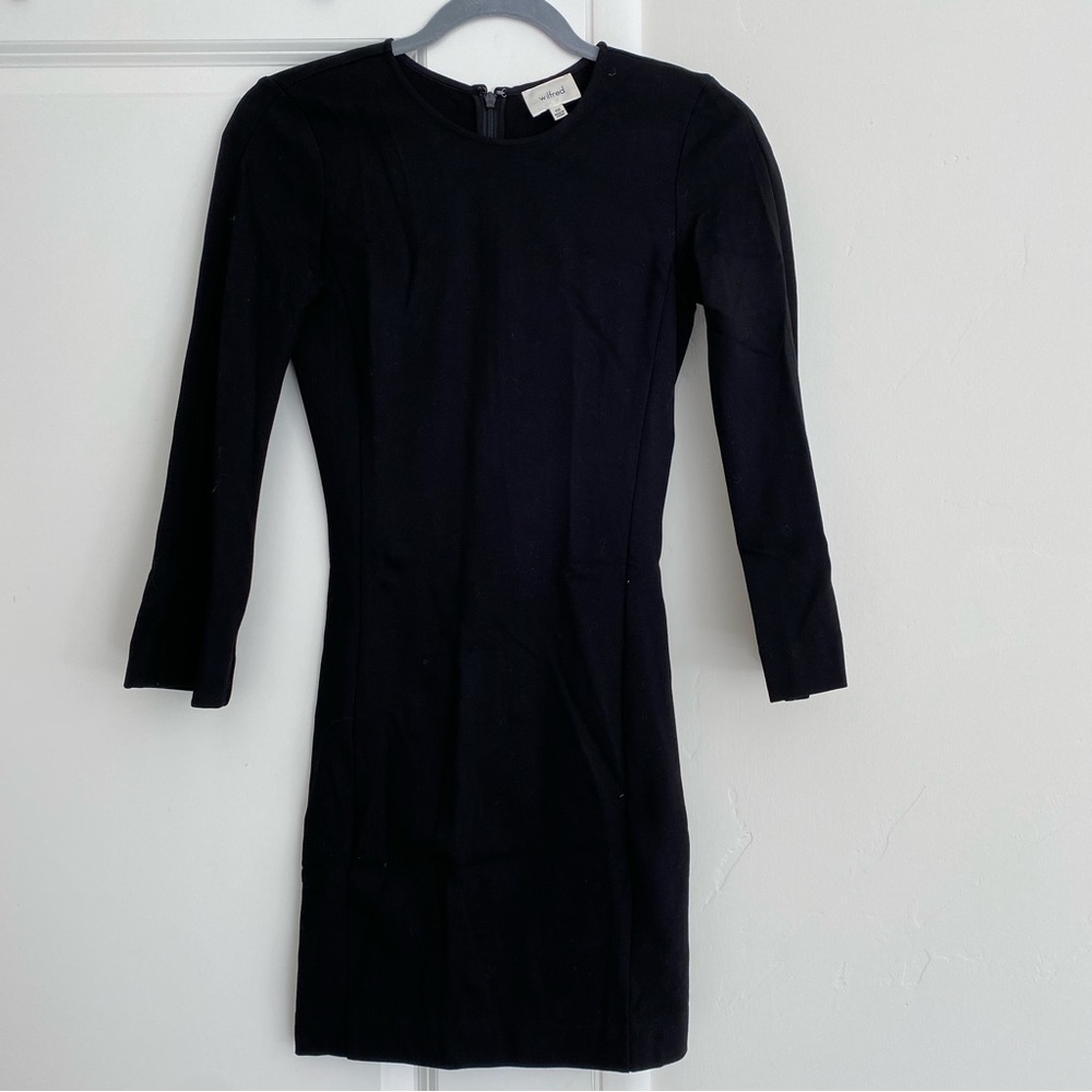Aritzia LBD flared sleeve black dress